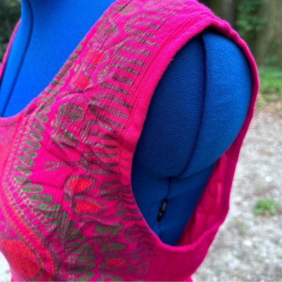 Lapogee Pink Sleeveless Patterned Midi Dress Boho Women’s Size XL Stretch Summer - Picture 3 of 11